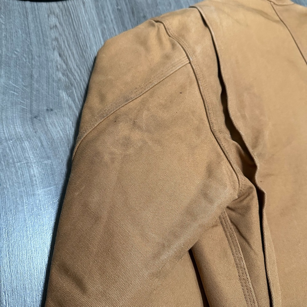 Carhartt Blanket Lined Chore Jacket Brown Michigan Corduroy Collar C001 Sz XL - Picture 10 of 13